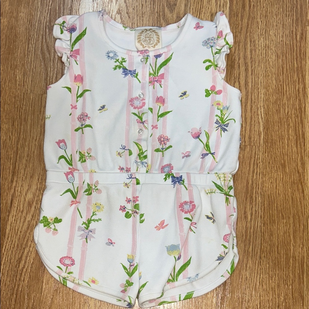 TBBC Floral Romper - White and Pink